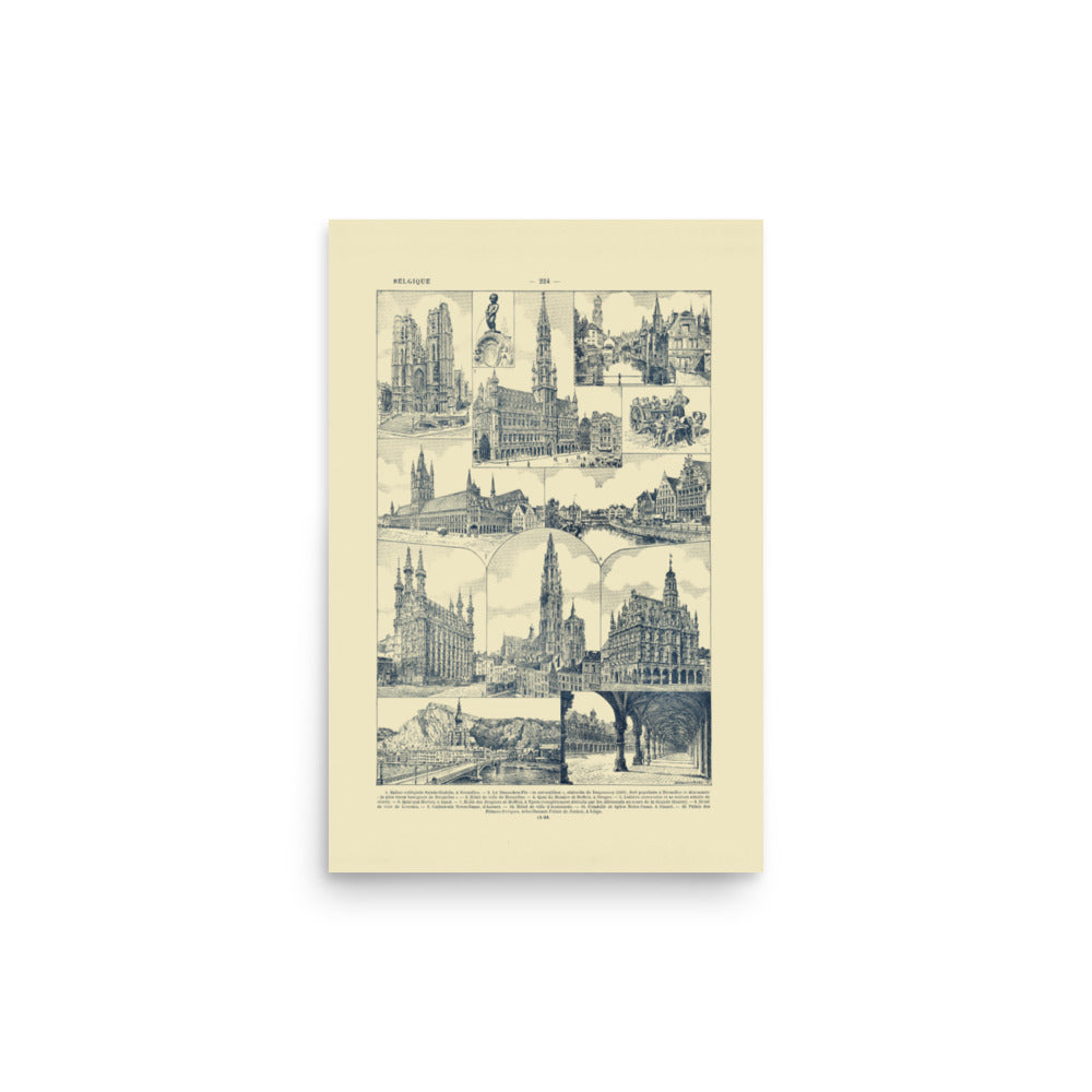 Belgium monuments poster
