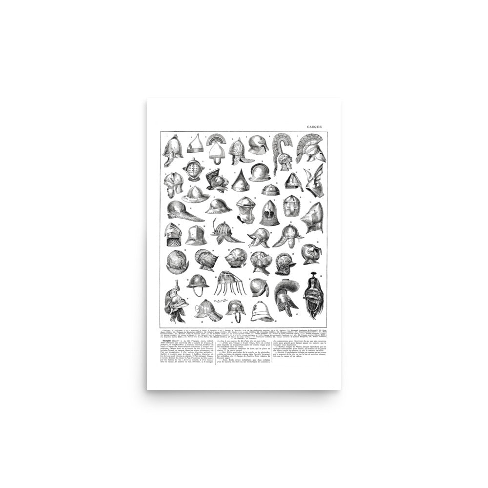 Large Helmets Poster - White Background