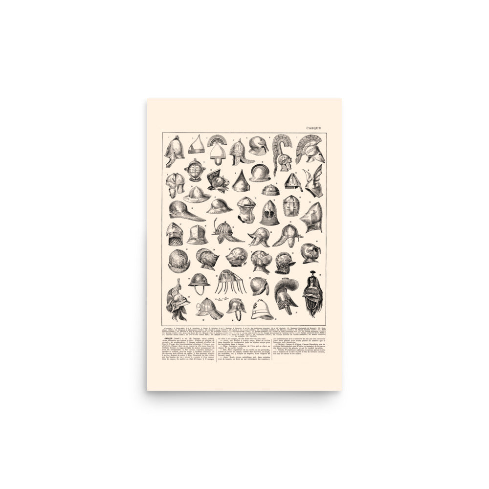 Helmets Poster - Beige Background