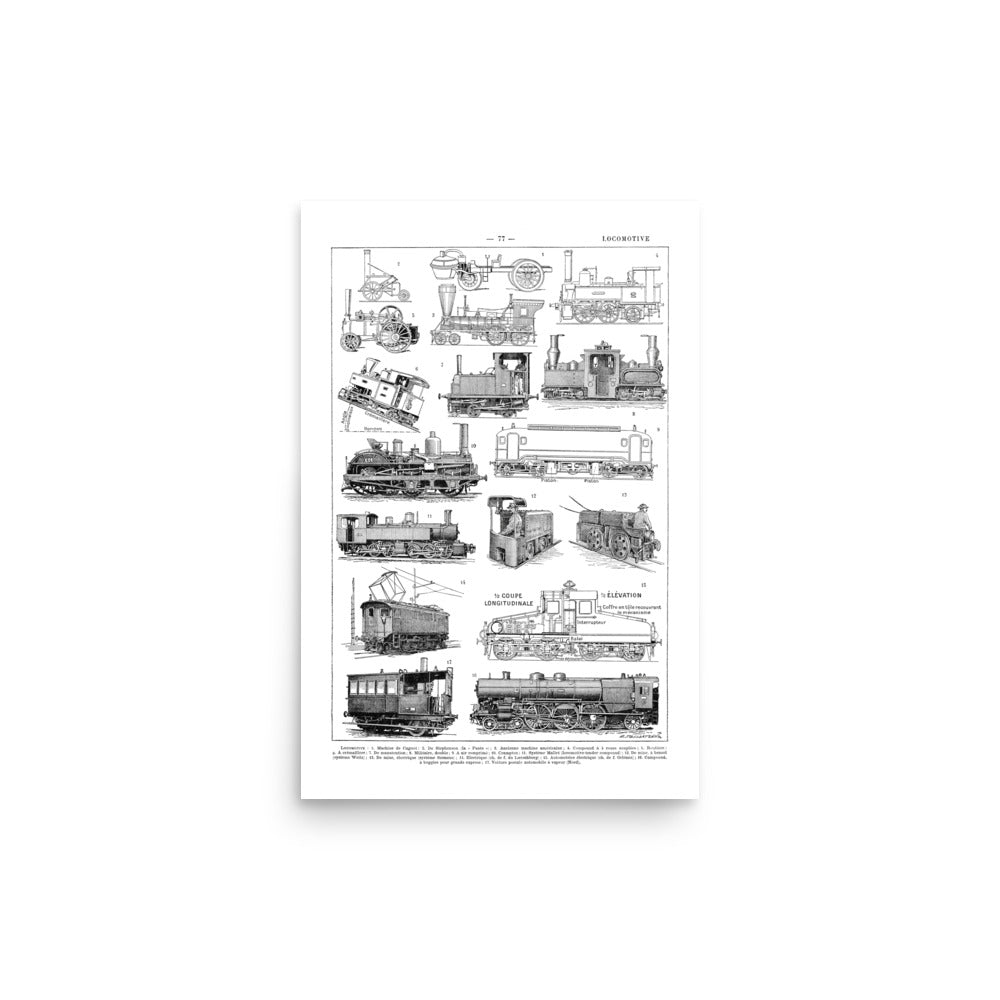 Large Locomotives Train Engines Poster