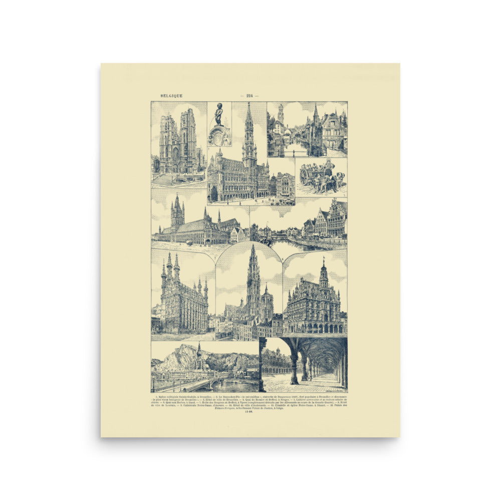 Belgium monuments poster