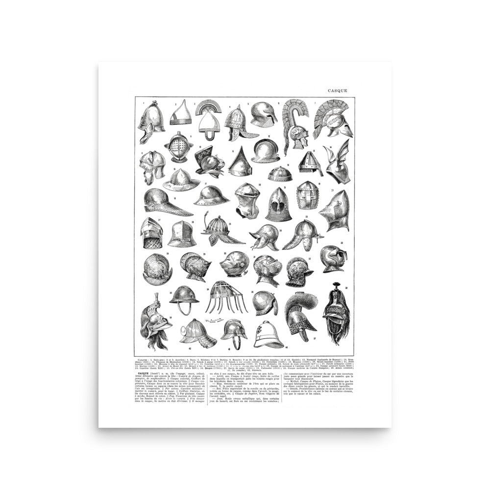 Large Helmets Poster - White Background