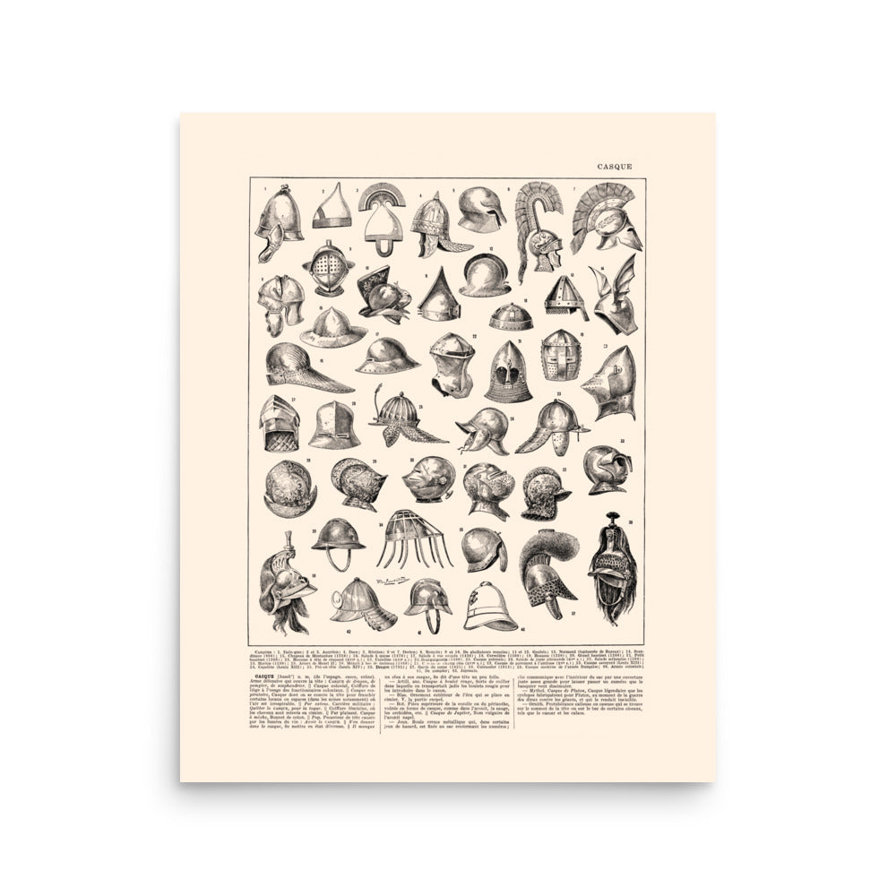 Helmets Poster - Beige Background