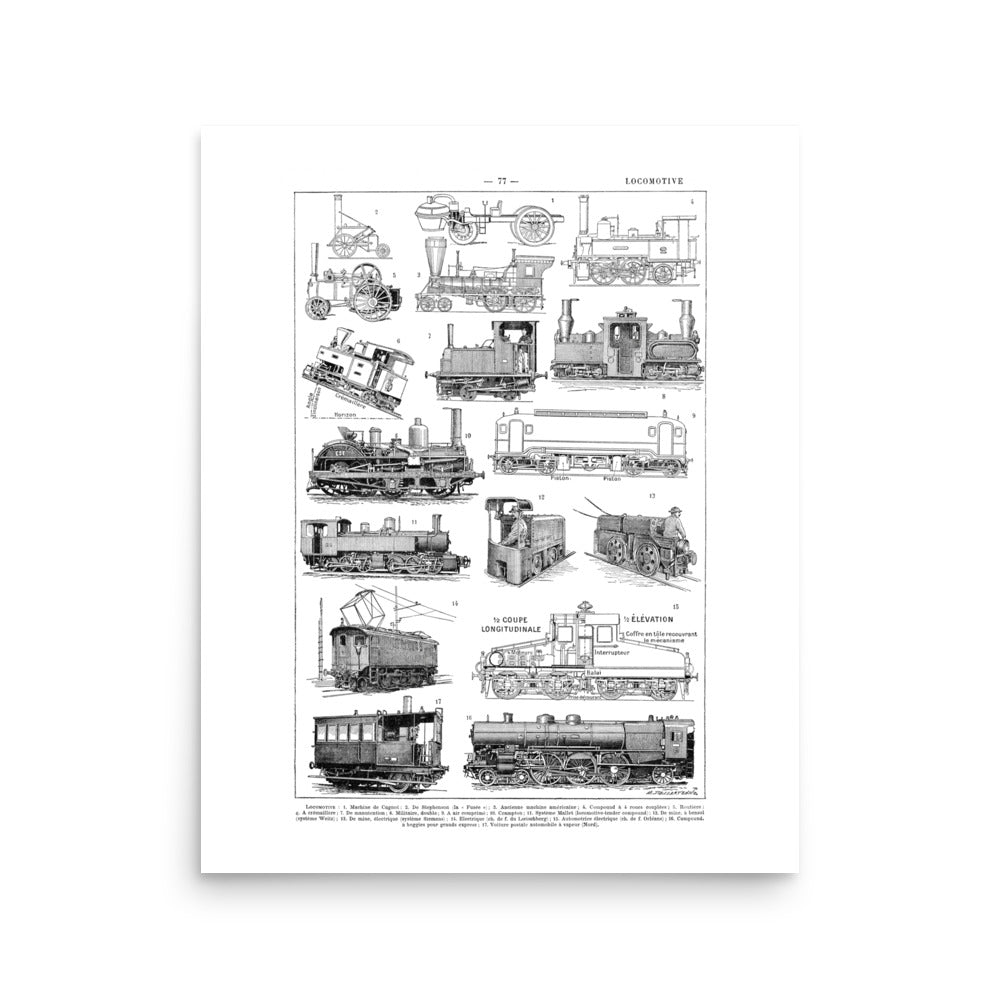Large Locomotives Train Engines Poster