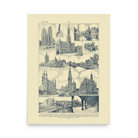 Belgium monuments poster