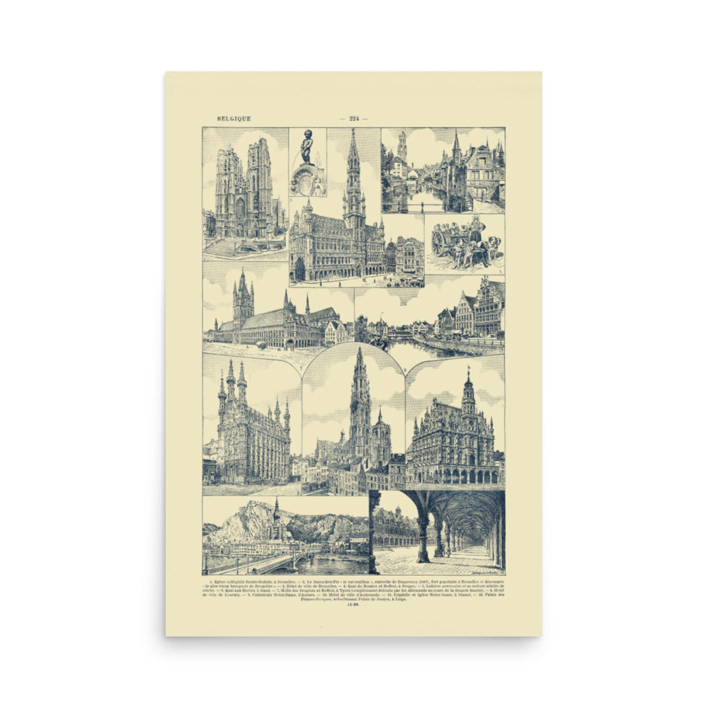 Belgium monuments poster