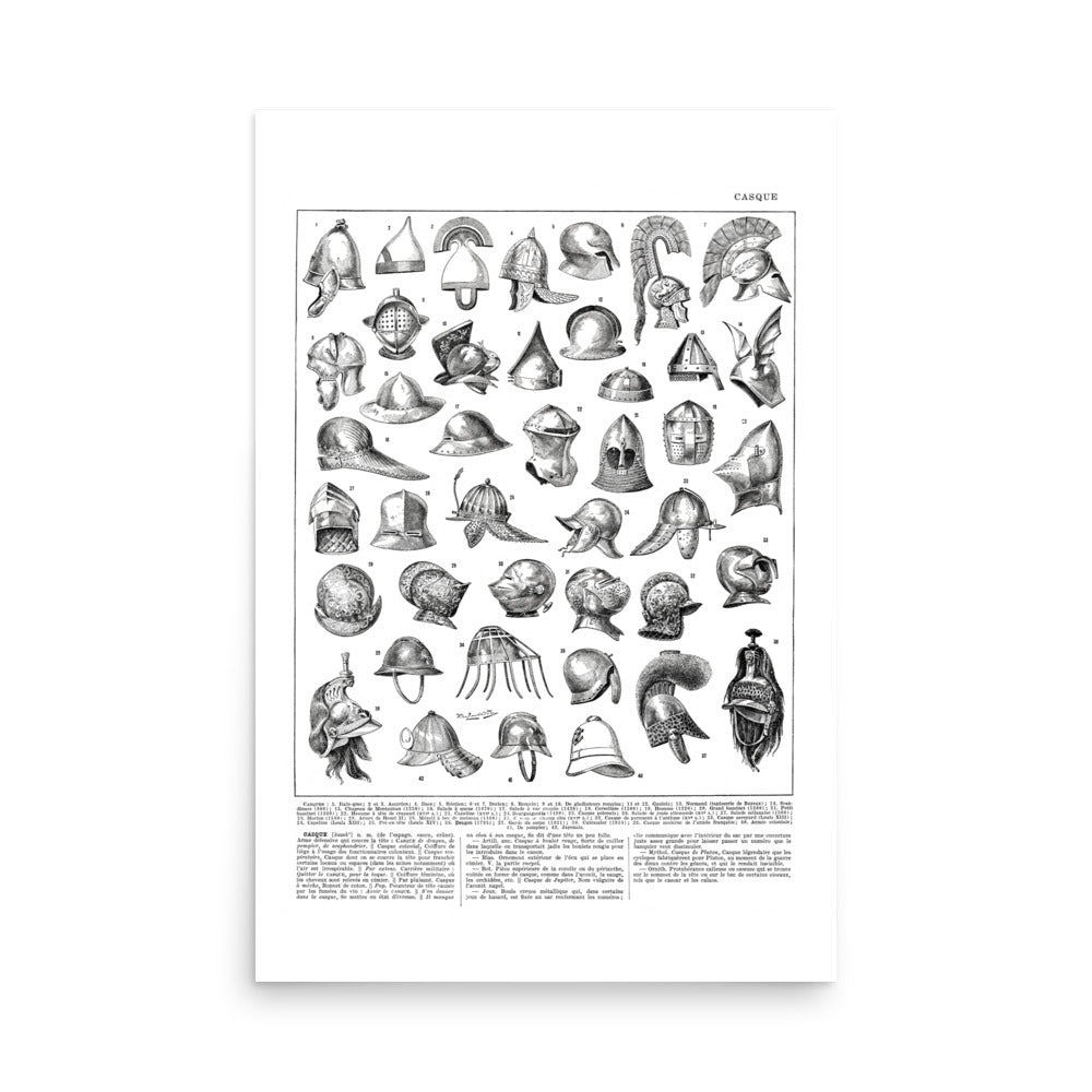 Large Helmets Poster - White Background