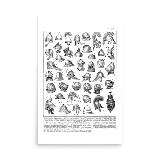 Large Helmets Poster - White Background