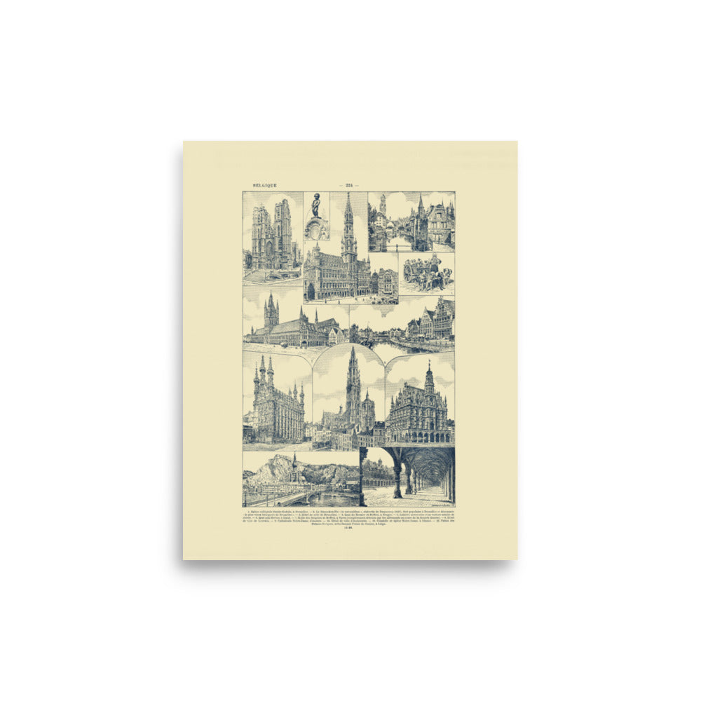 Belgium monuments poster