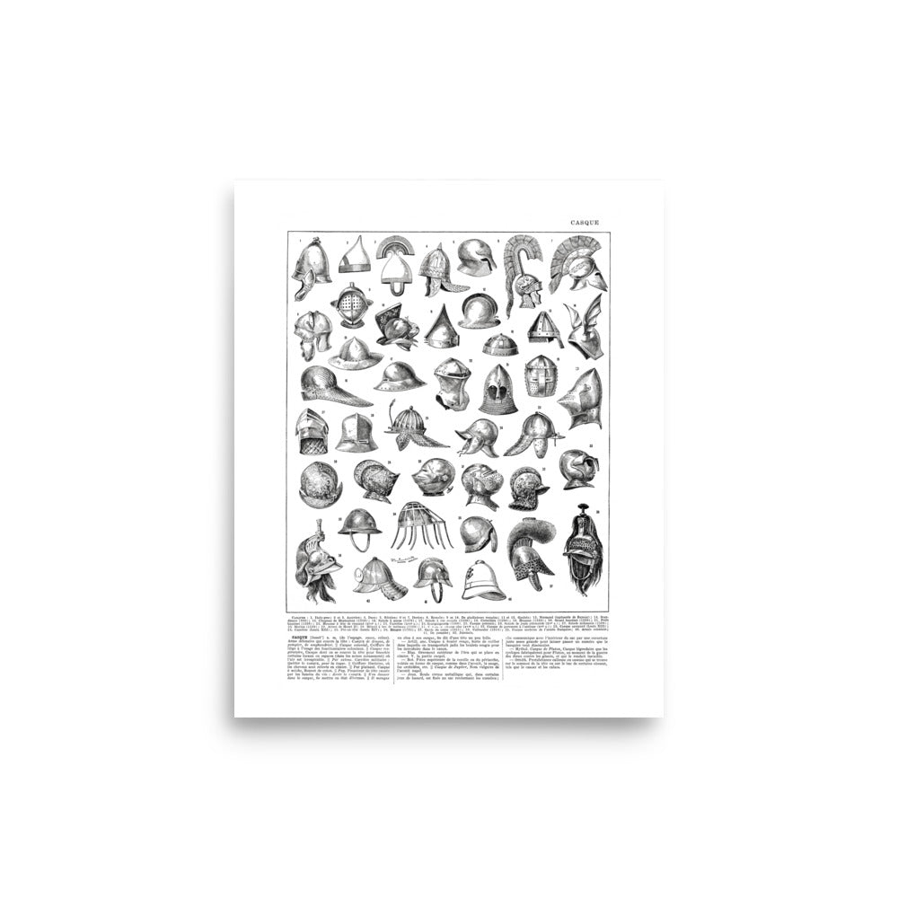 Large Helmets Poster - White Background