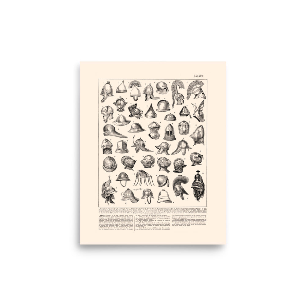 Helmets Poster - Beige Background