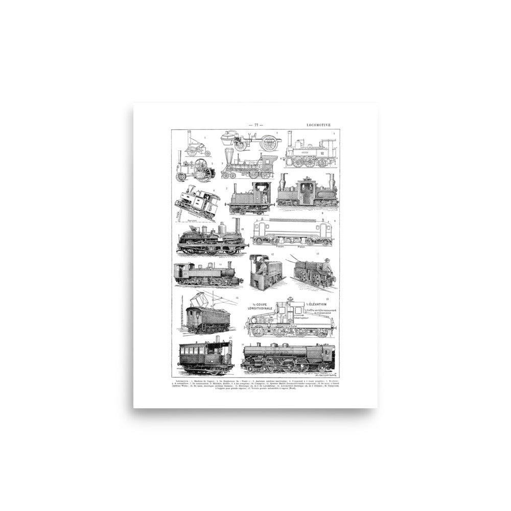 Large Locomotives Train Engines Poster