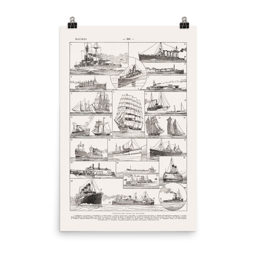 Grande affiche de navires anciens - cm