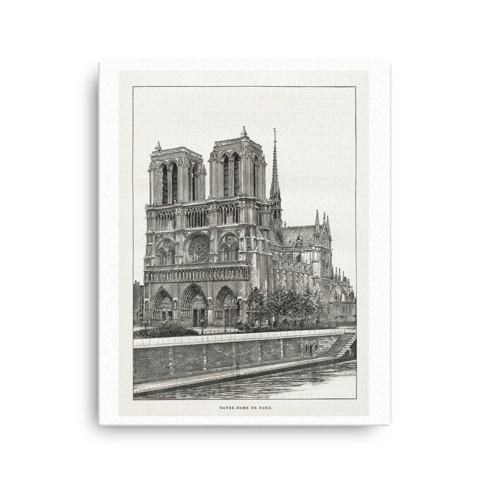 16x20 print of old drawing of notre dame de paris