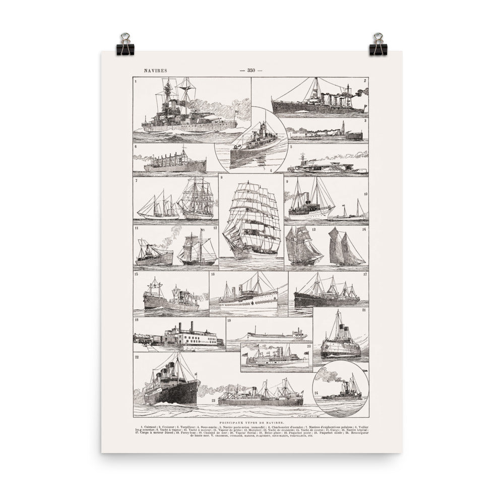 Grande affiche de navires anciens - cm