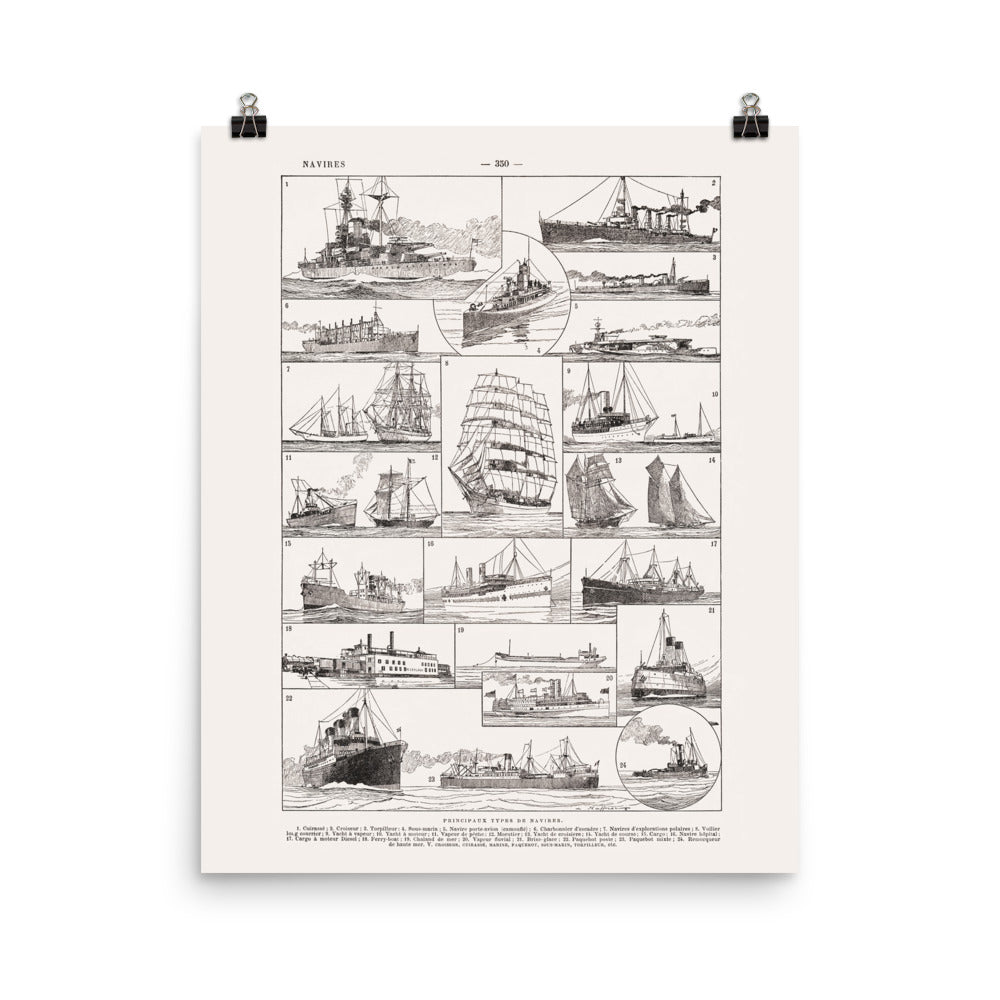 Grande affiche de navires anciens - cm