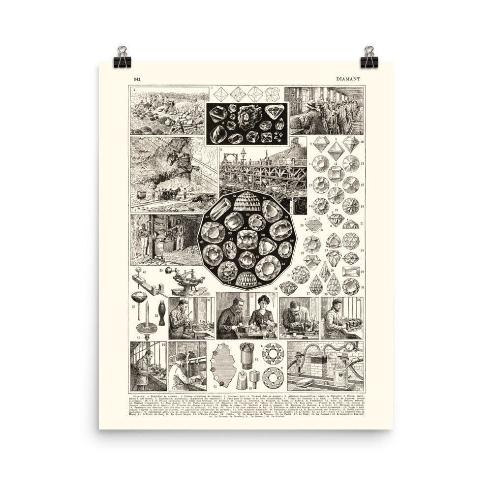 Large off-white Diamonds poster for jewelery shop decor