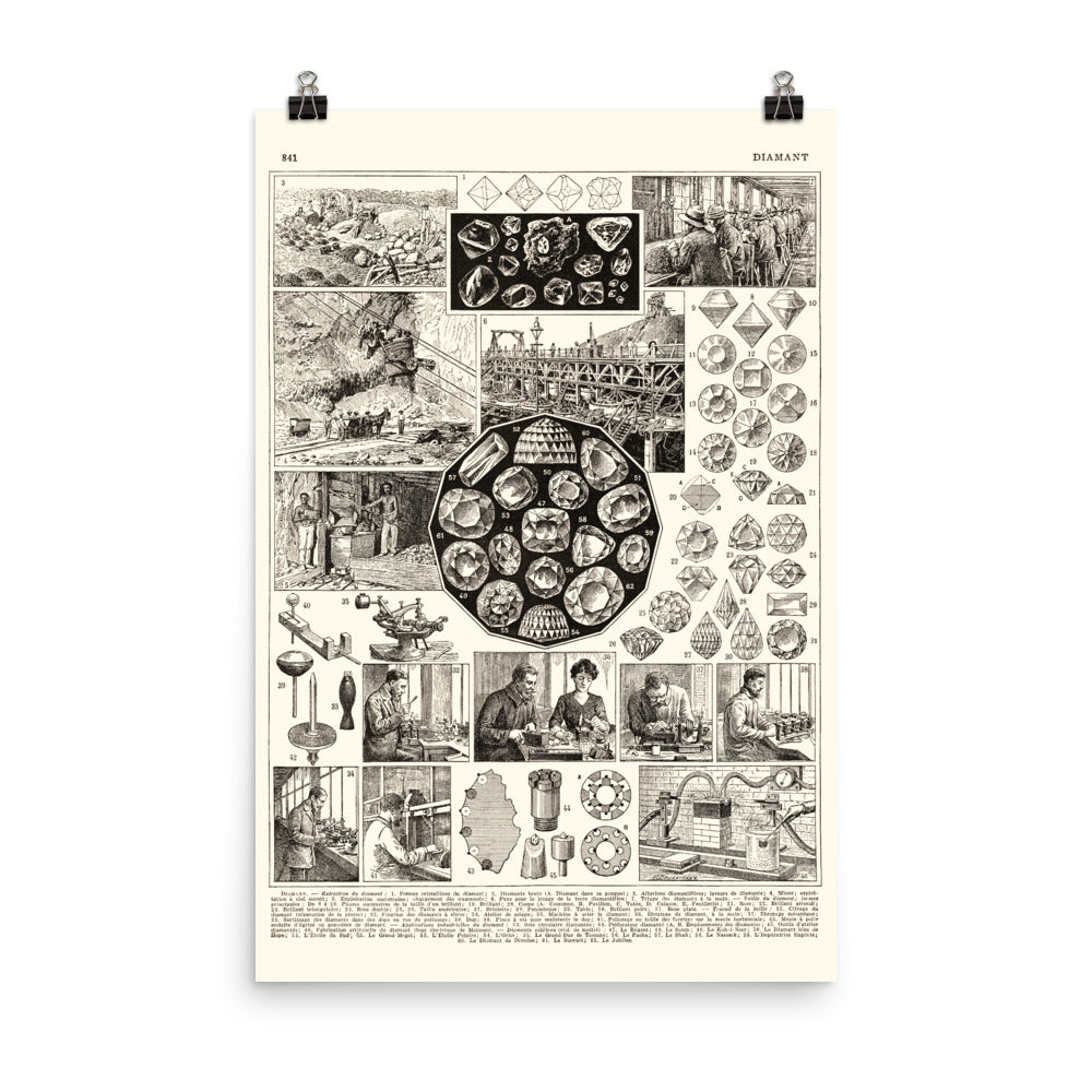 Large off-white Diamonds poster for jewelery shop decor