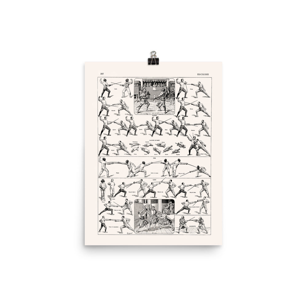 Black and white fencing poster