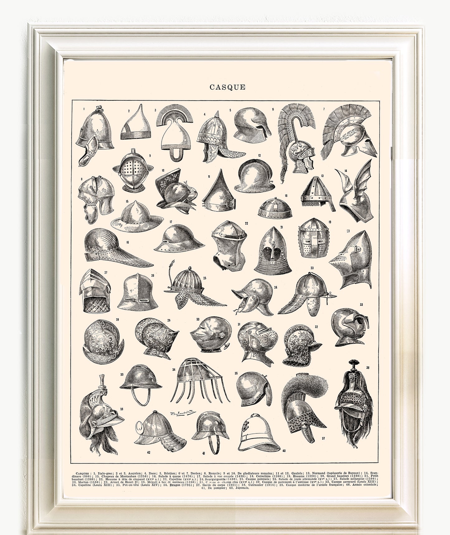 Helmets Poster - Beige Background