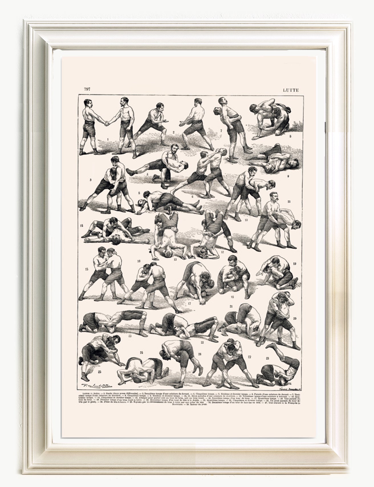 Retro Wrestling Poster - Black and White