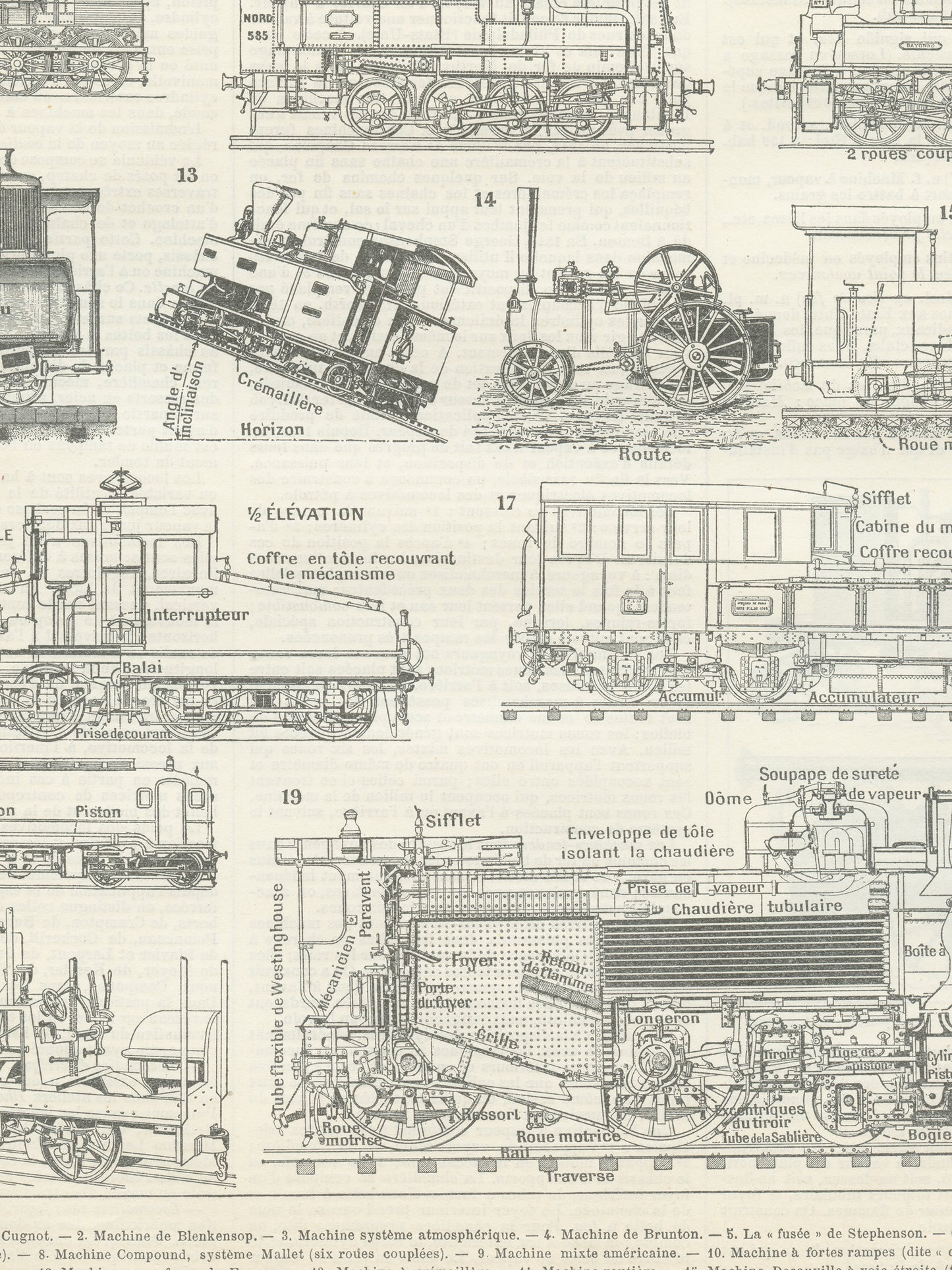 1897 Antique train engine print