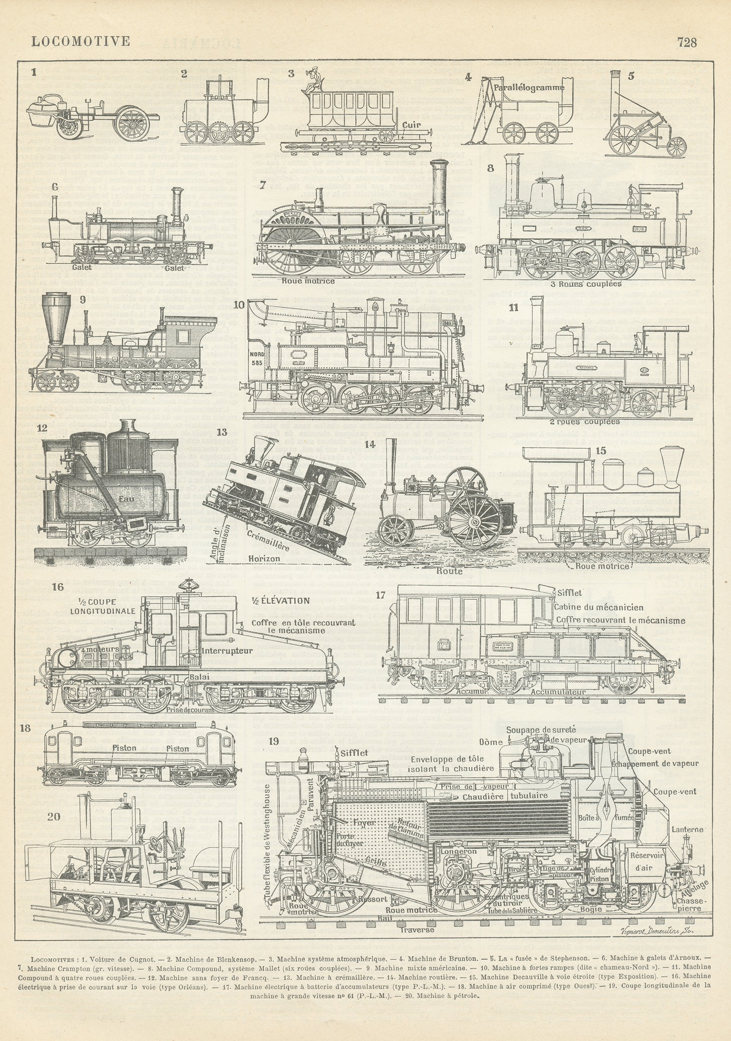 1897 Antique train engine print