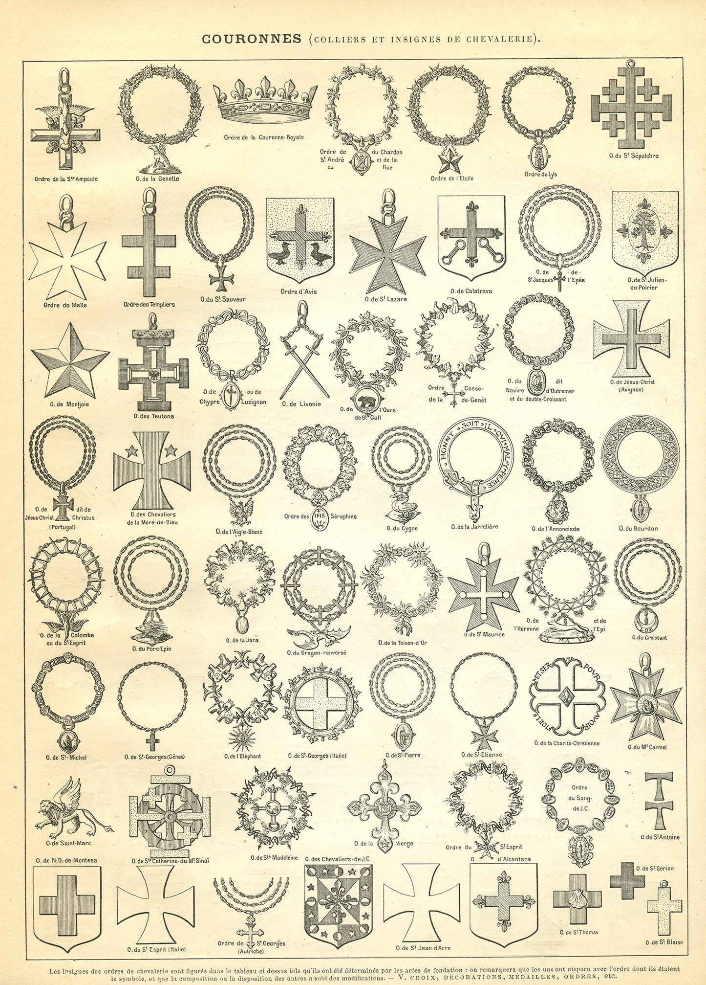 1897  Antique crowns & chivalry heraldic poster.