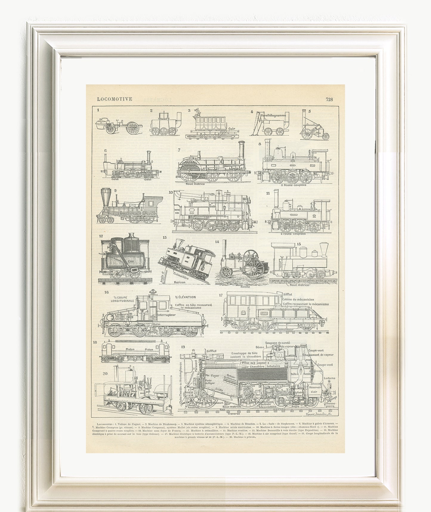 1897 Antique train engine print