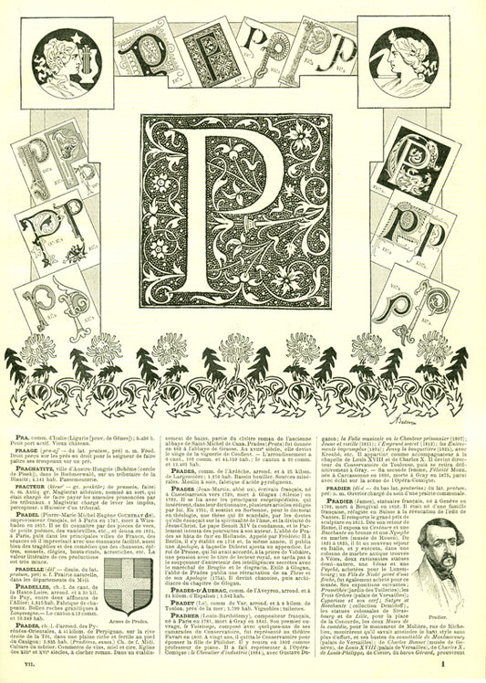 1897 Illustration de la lettre P
