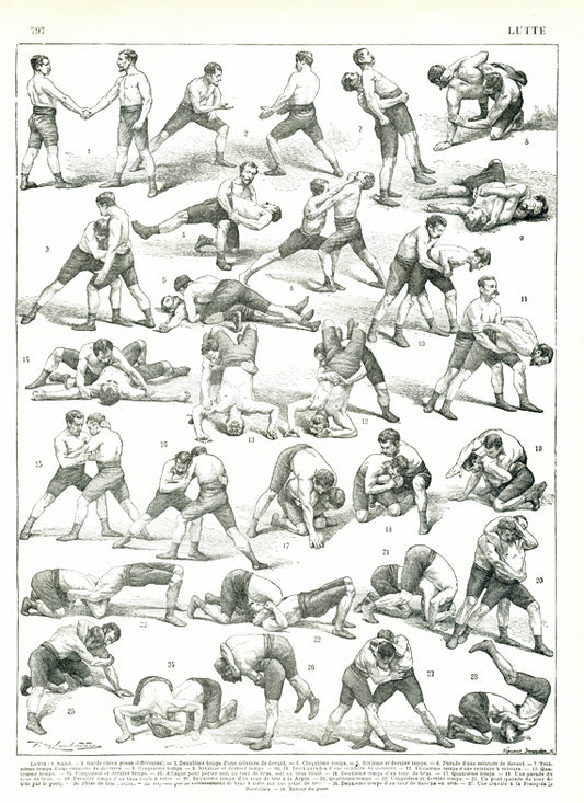 1897 Wrestling print