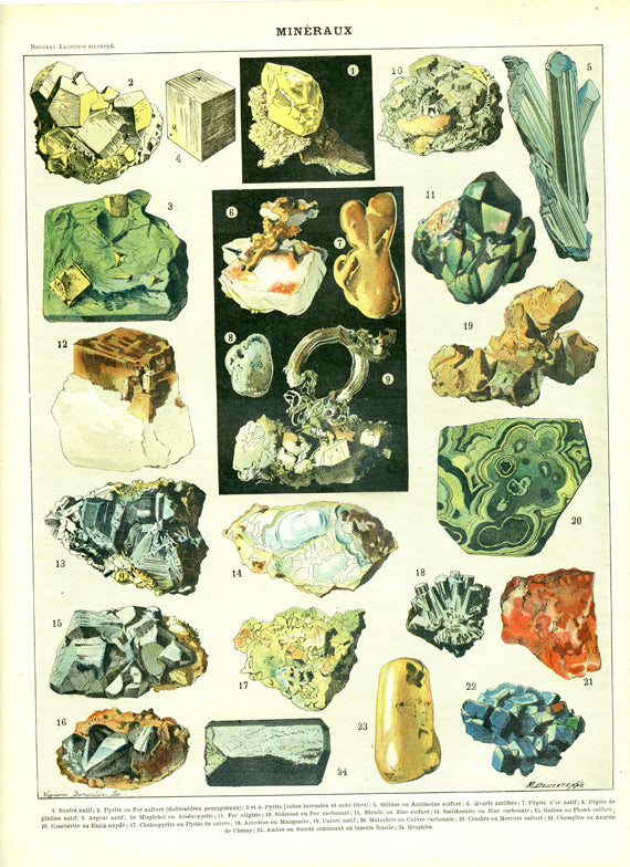 1897 Antique minerals print p1