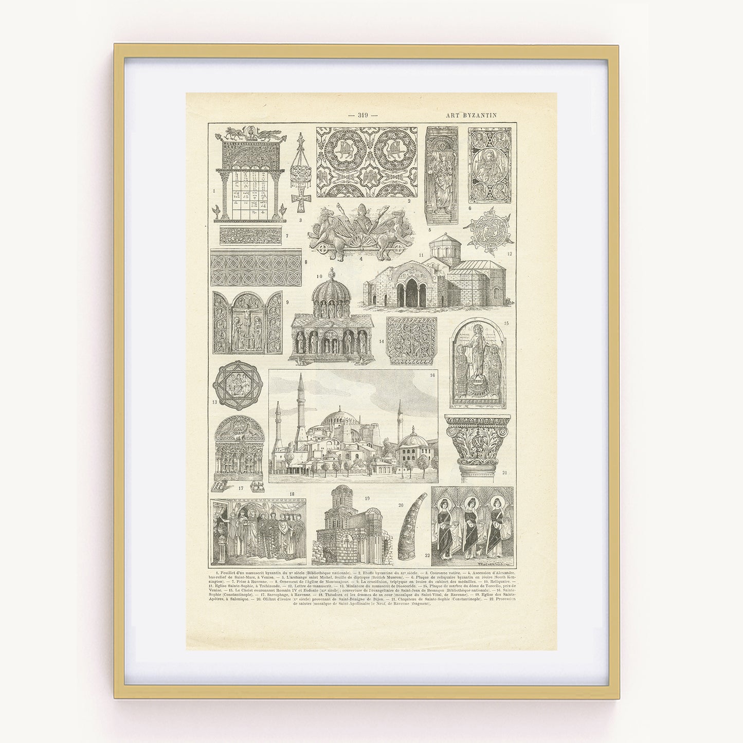 1922 Antique Byzantine art & architecture print