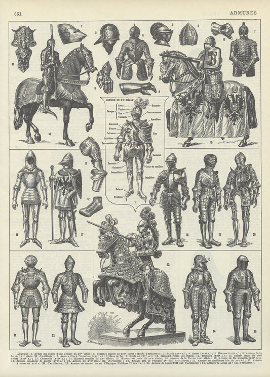 1936 Illustration d'Armures