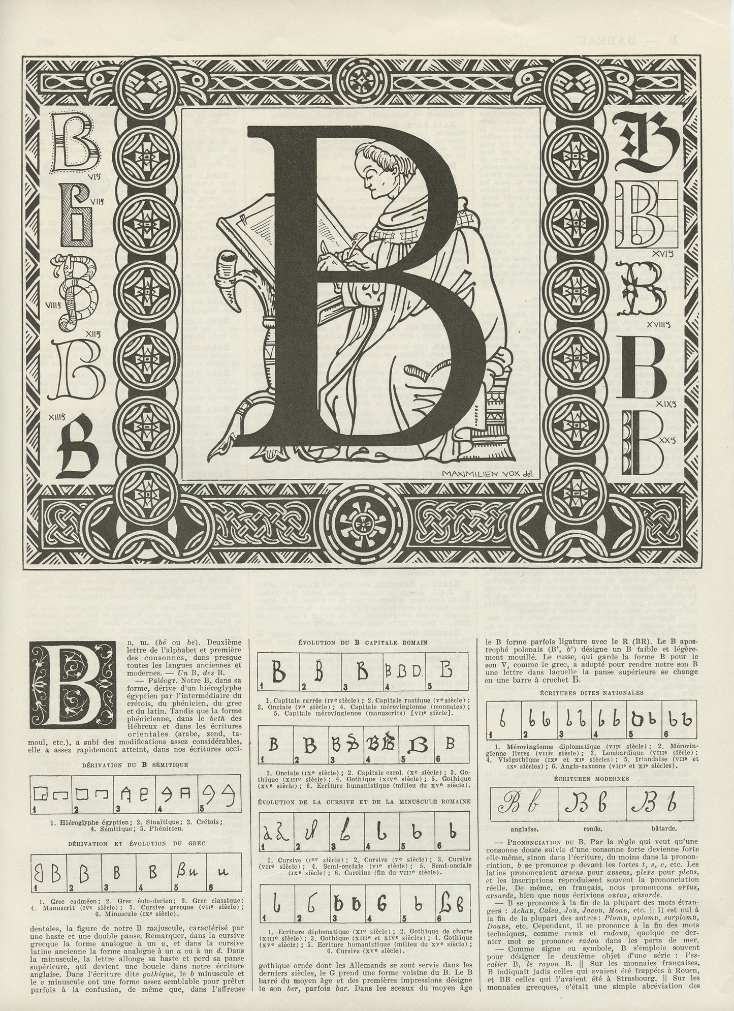 1936 Letter B Alphabet Letter print