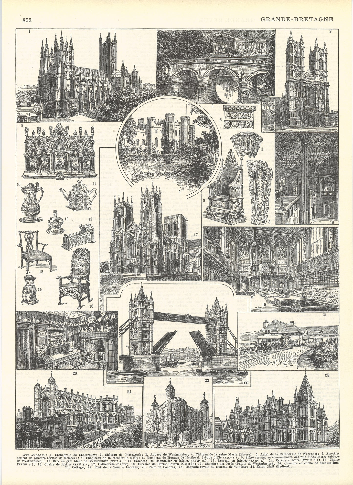 1936 Great Britain Monuments Print