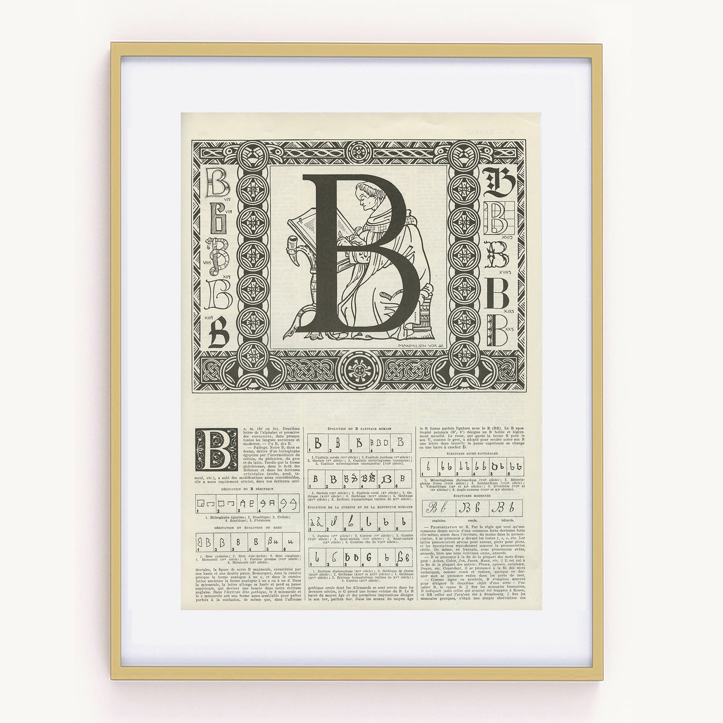 1936 Letter B Alphabet Letter print