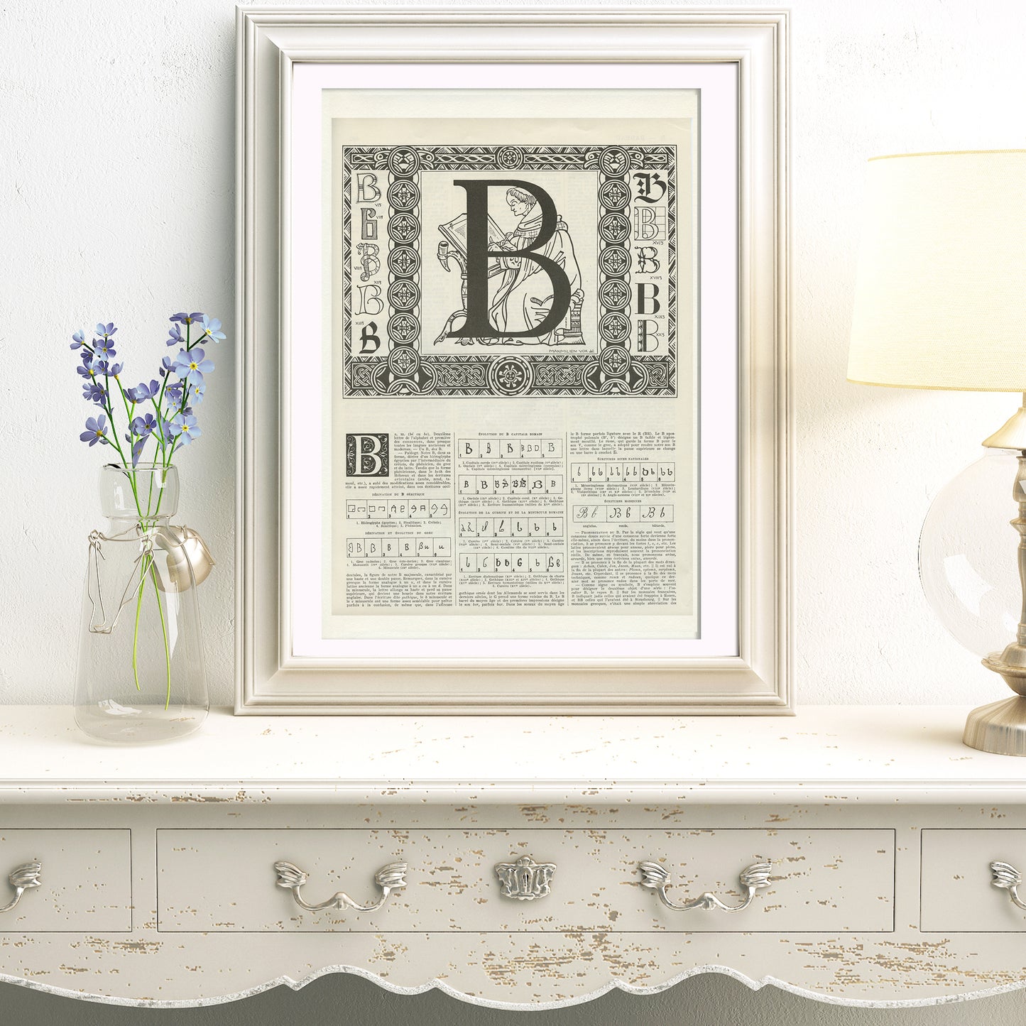 1936 Letter B Alphabet Letter print