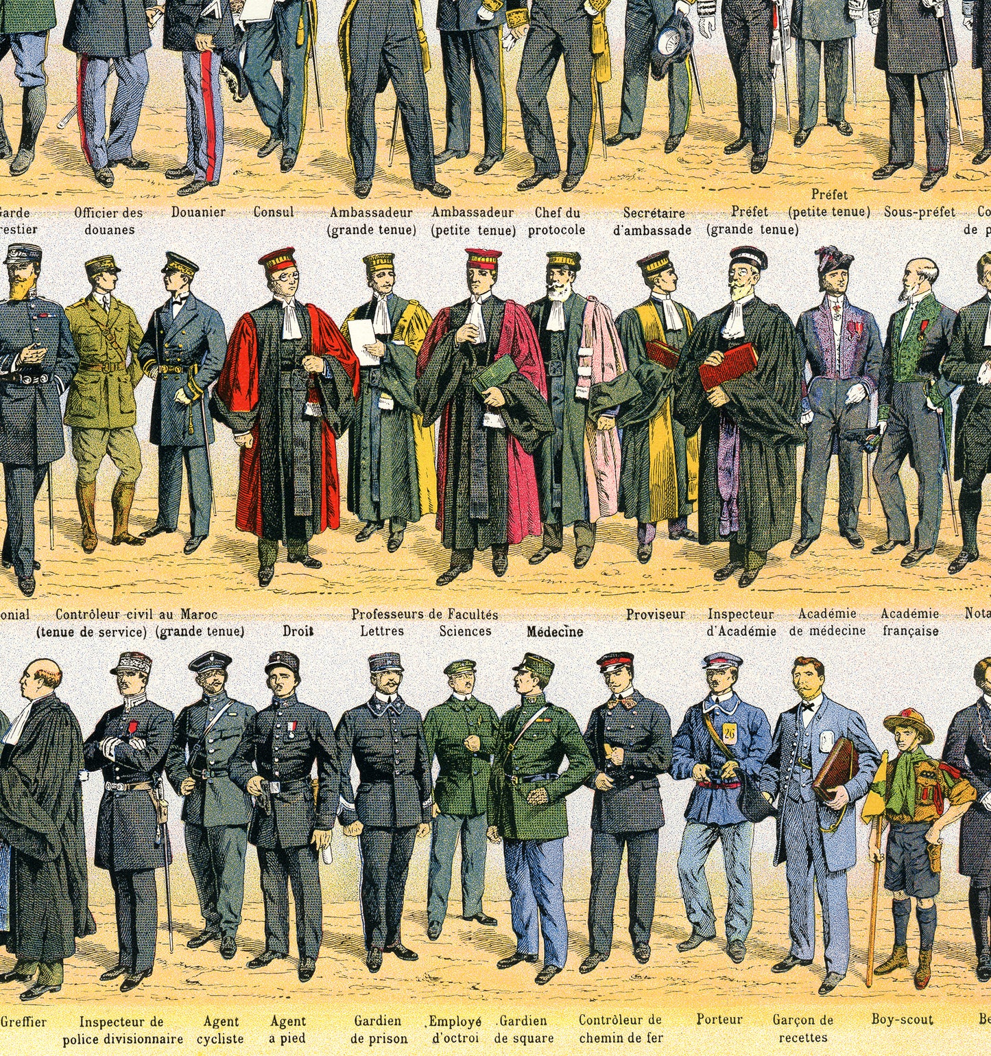 1936 Uniformes Civils & Militaires - Illustration Ancienne