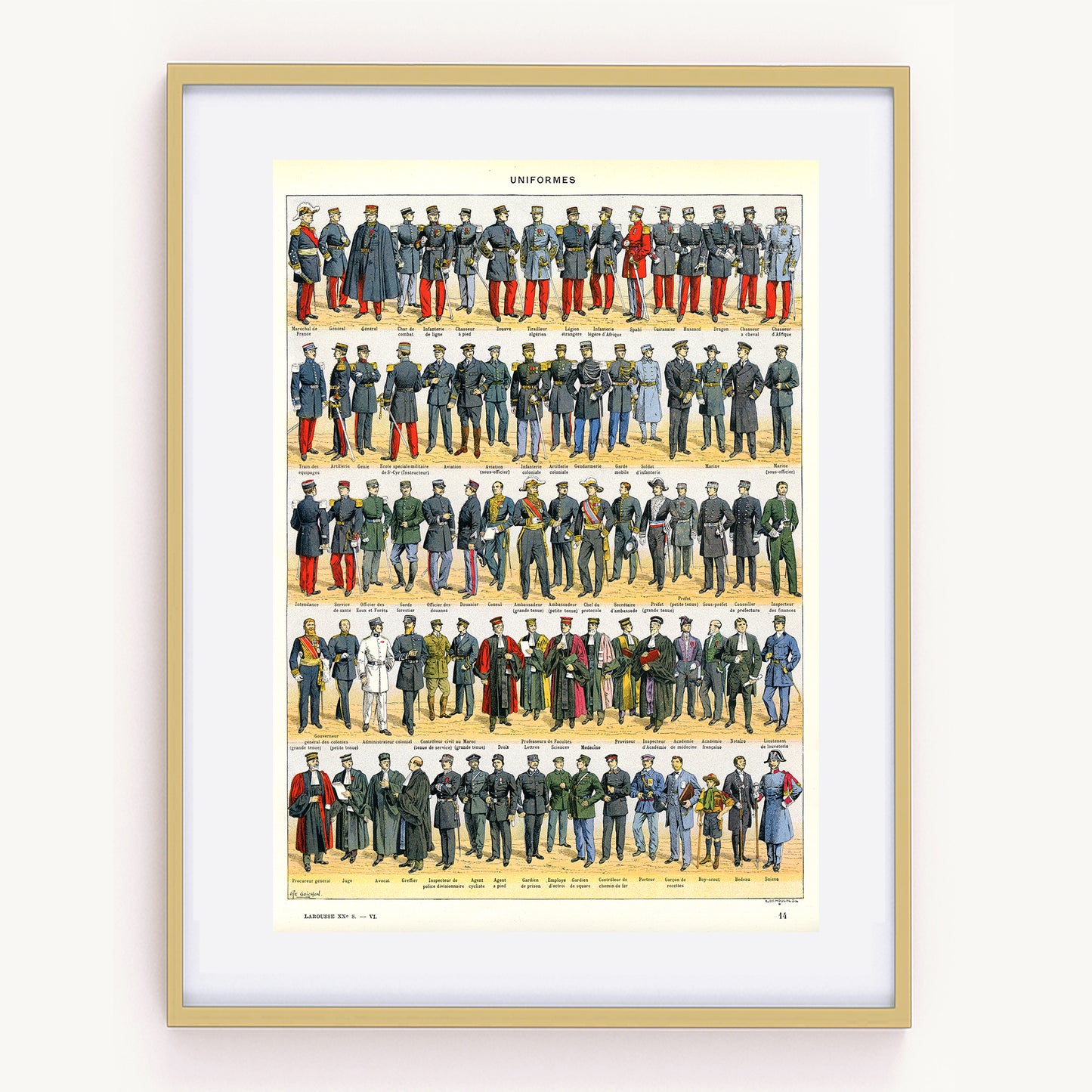 1936 Uniformes Civils & Militaires - Illustration Ancienne