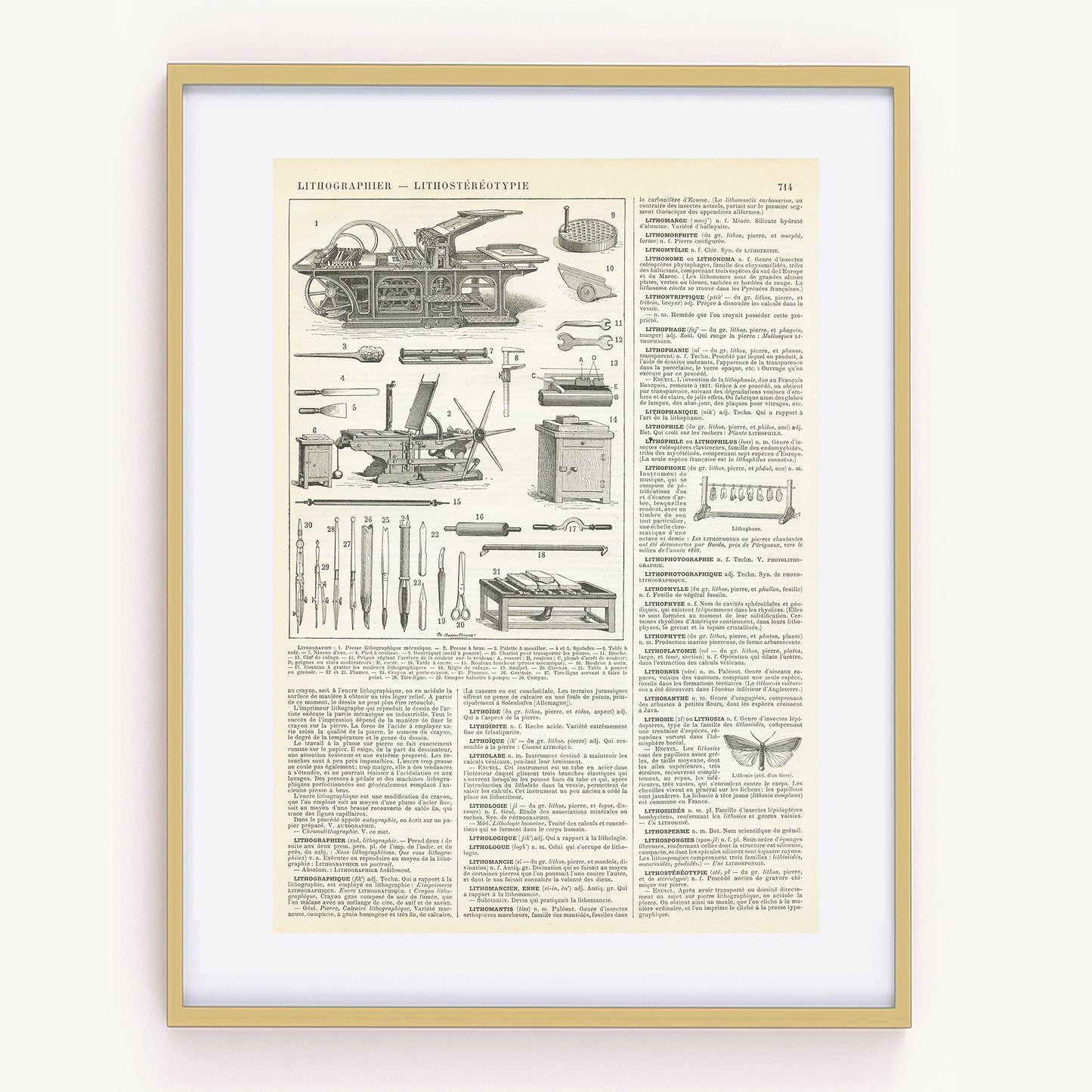 1897 Antique lithography techniques poster