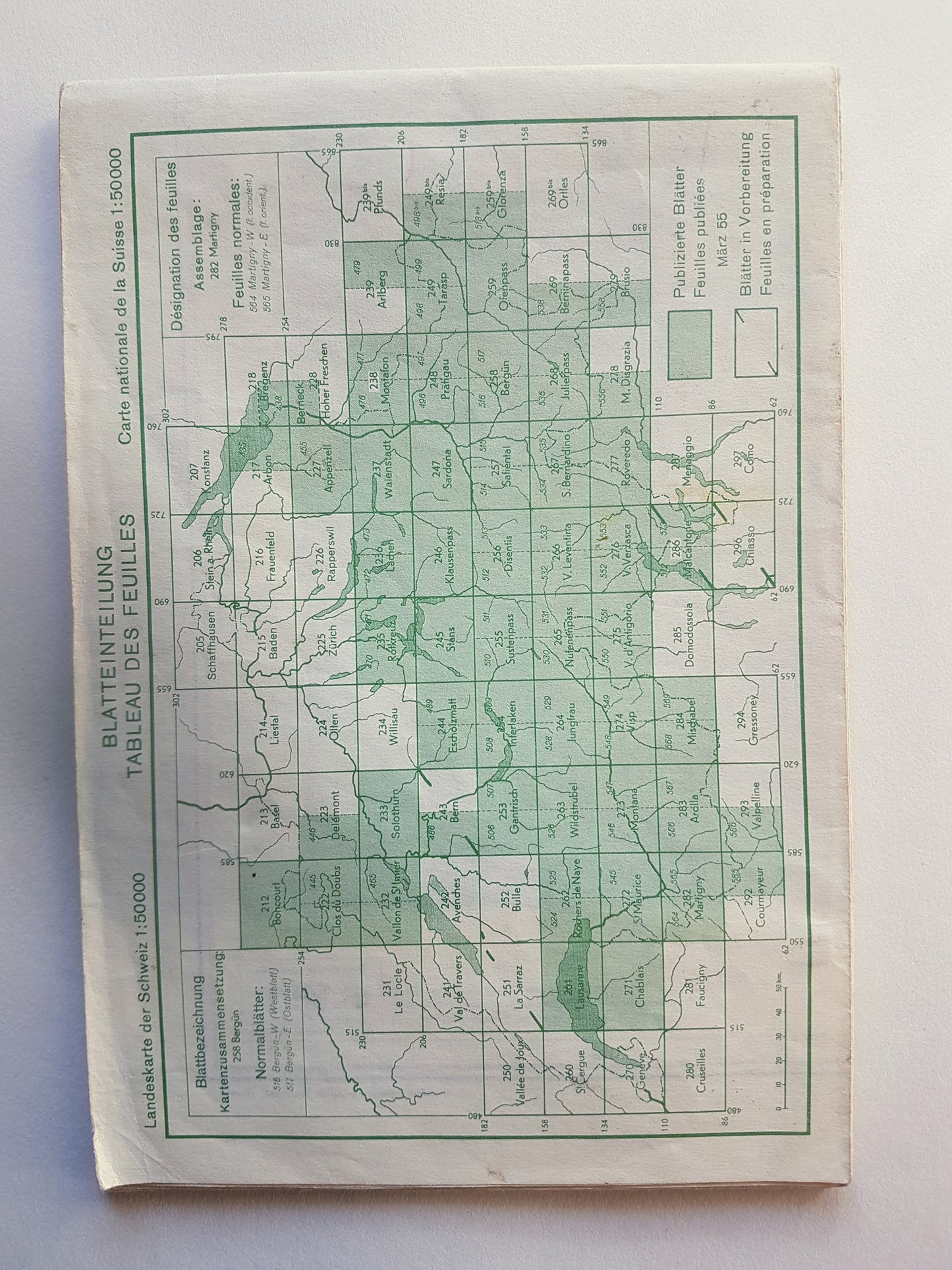 1946 Topographic map of the Swiss Alps Montana Wildhorn Sierre Cihipis Val d'Anniviers