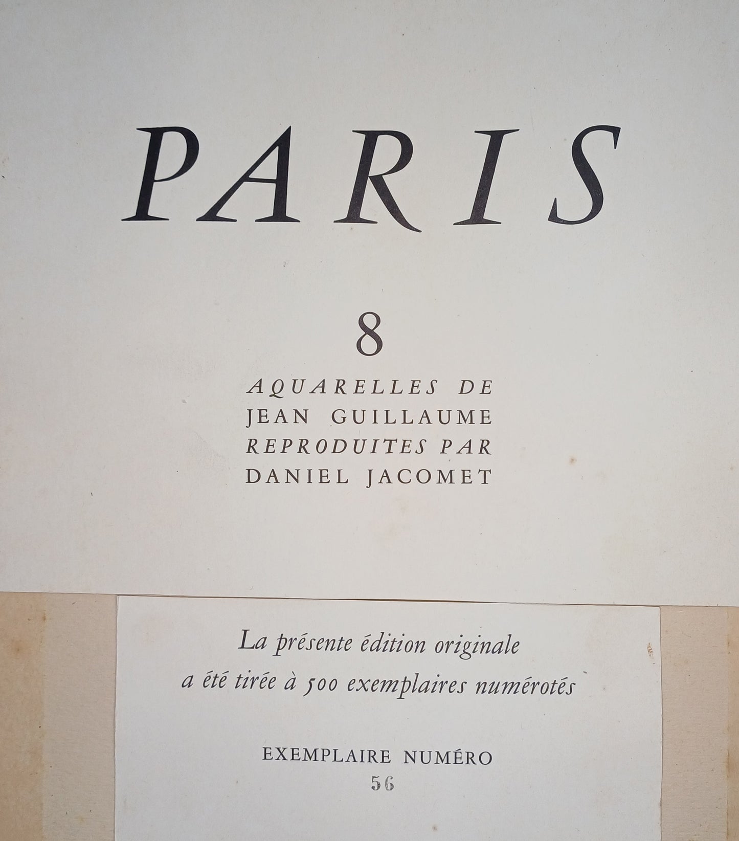 1951 Quais de la Seine Notre Dame de Paris aquarelle de Jean Guillaume reproduite par Daniel Jacomet. 