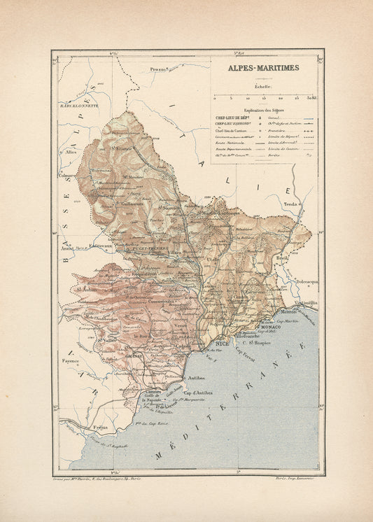 1892 Alpes Maritimes Map