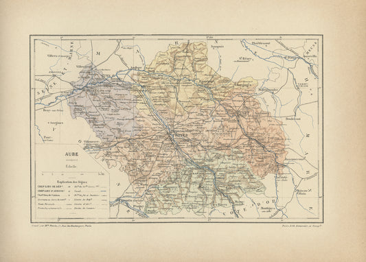 1892 Carte de l'Aube