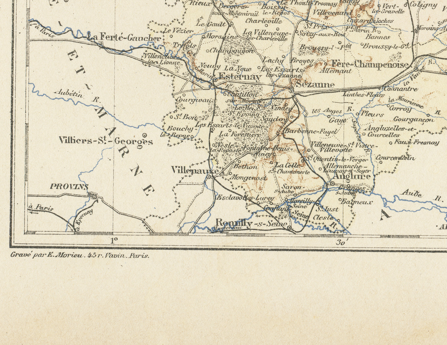 1892 Carte ancienne de la Marne