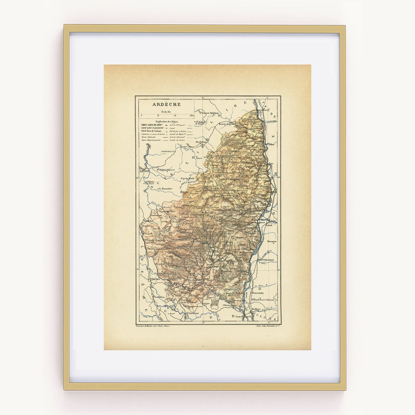 1892 Ardèche map
