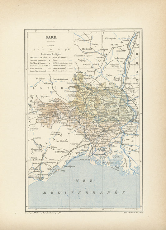 1892 Carte du Gard