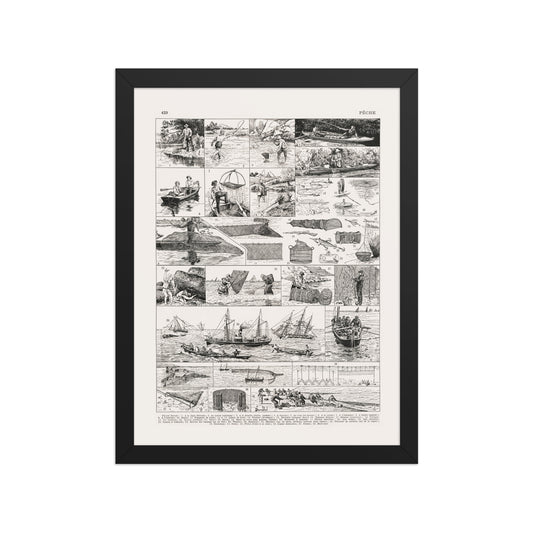 Framed fishing poster