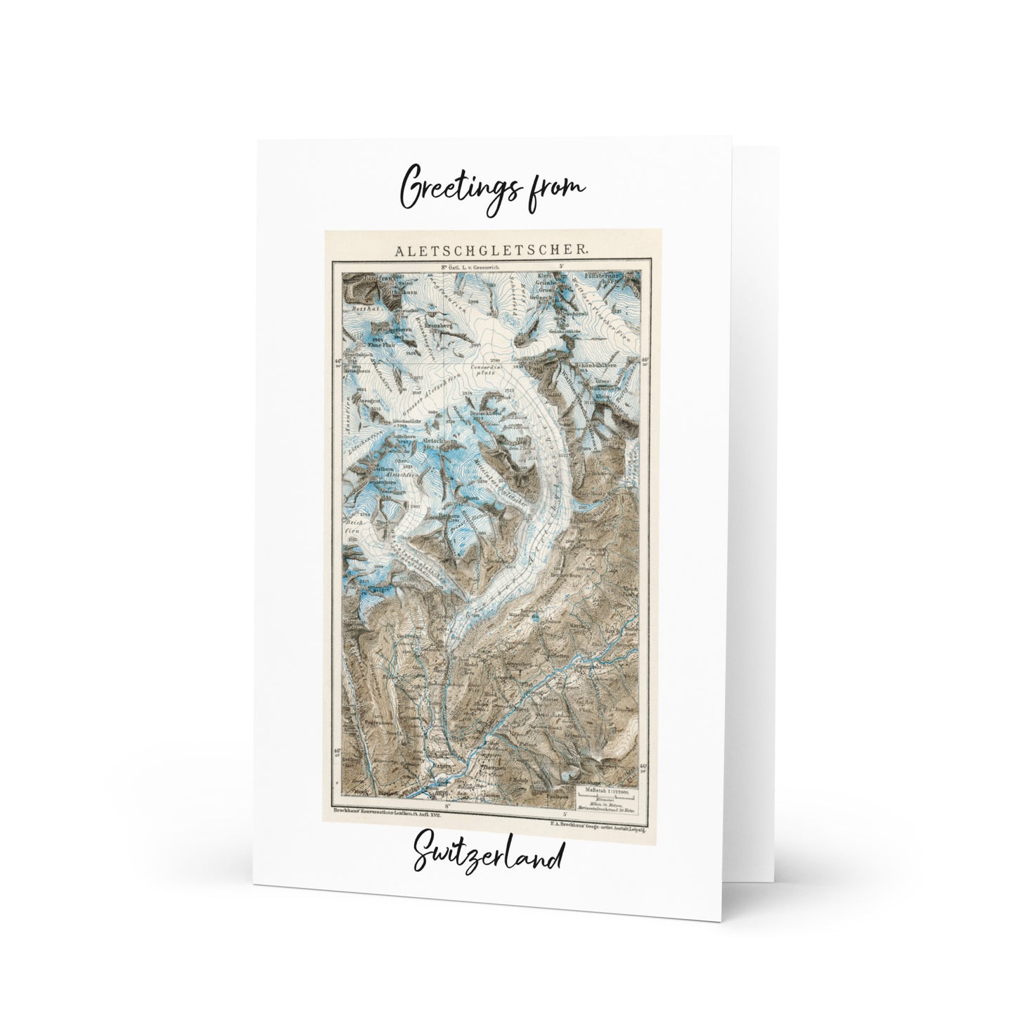 Aletsch Glacier "Greetings from Switzerland " Greeting card